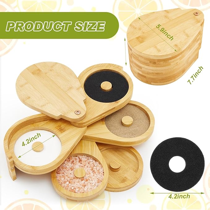 Mifoci 9 Pcs Bamboo 5 Tier Margarita Salt Rimmer Set, Cocktail Shaker Set Bartender Kit, Measuring Jigger, Mixing Spoon, Citrus Squeezer, Ice Filter, Coasters, Bar Accessories for House Party Gift