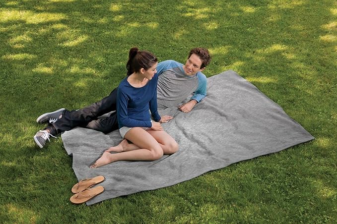 MV Sport Lightweight Sweatshirt Blanket Throw – Warm & Cozy, Breathable Oversized Fleece Knit, Couch, Bed, Travel, Cold Nights, and Outdoors – Soft Light Weight Blanket 54" x 84" Salt & Pepper