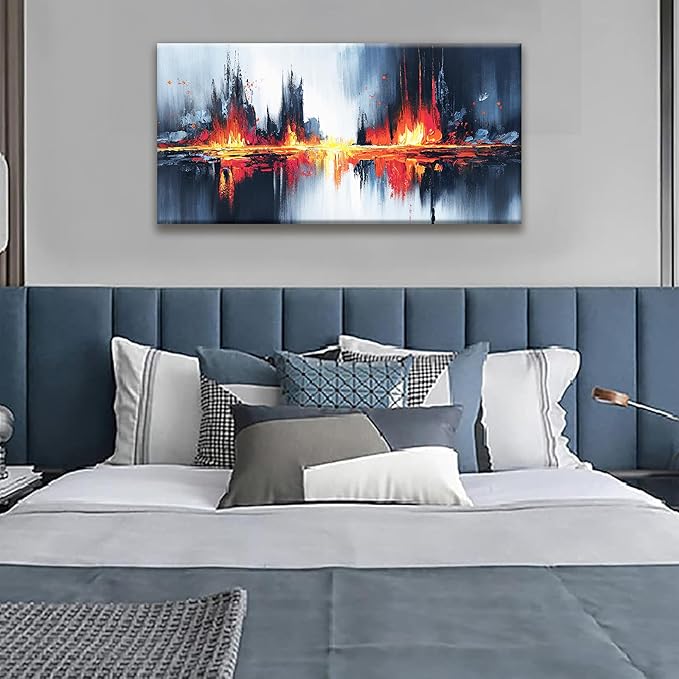 Abstract Wall Art Print Artwork Modern Minimalist Canvas Wall Art Decor Artwork Painting Black Red Gold Abstract Wall Decor Picture For Bedroom Kitchen Corridor Bathroom Decoration 20" X 40"