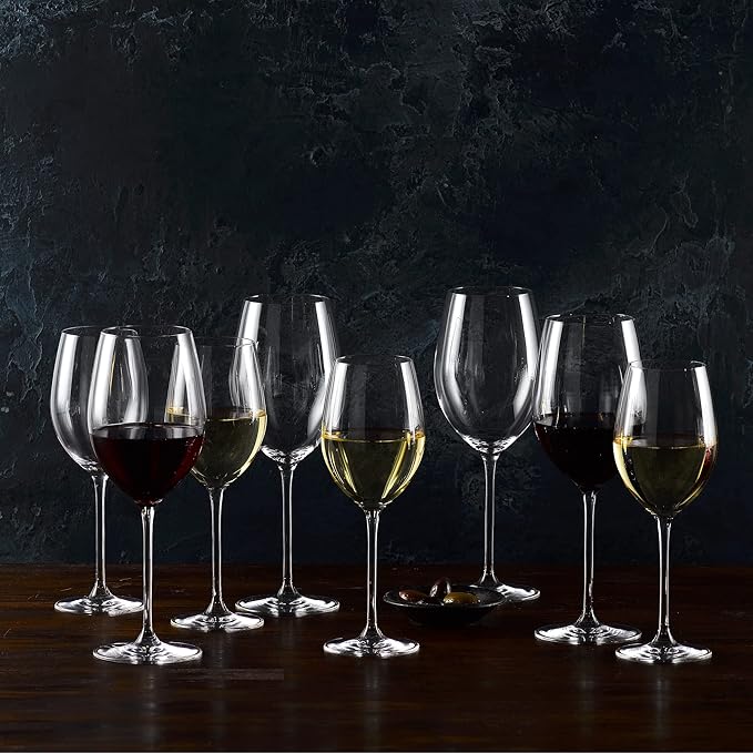 Marquis By Waterford Personalized Moments Red Wine Glasses, Set of 4 Custom Engraved 19.6oz Crystal Wine Glasses for Merlot, Cabernet, Bordeaux and More