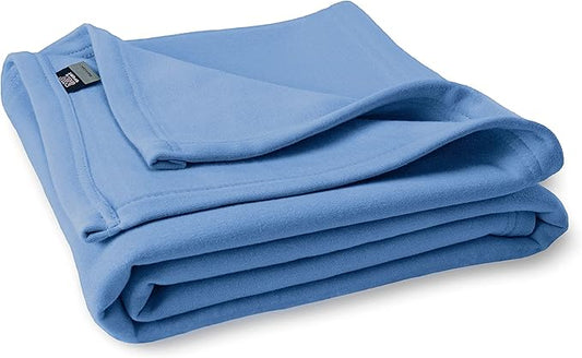 MV Sport Lightweight Sweatshirt Blanket Throw – Warm & Cozy, Breathable Oversized Fleece Knit, Couch, Bed, Travel, Cold Nights, and Outdoors – Soft Light Weight Blanket 54" x 84" Baby Blue