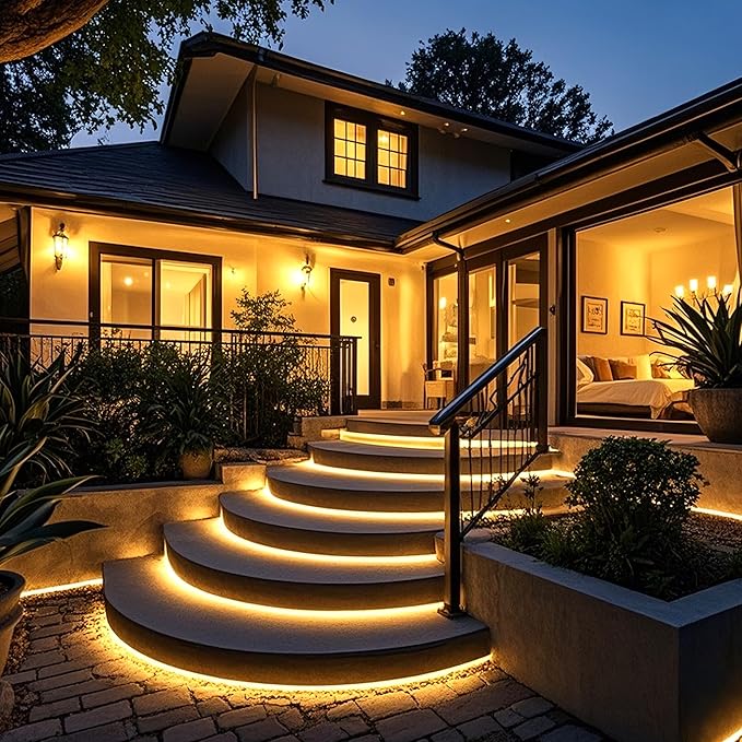 Outdoor LED Strip Lights,2700K Warm White,24V IP67 LED Strips,32.8FTt/10M,CRI90+ Waterproof led cob Strip Light for Bathroom,Pool,Garden,Sauna Rooms(Power Not Included)