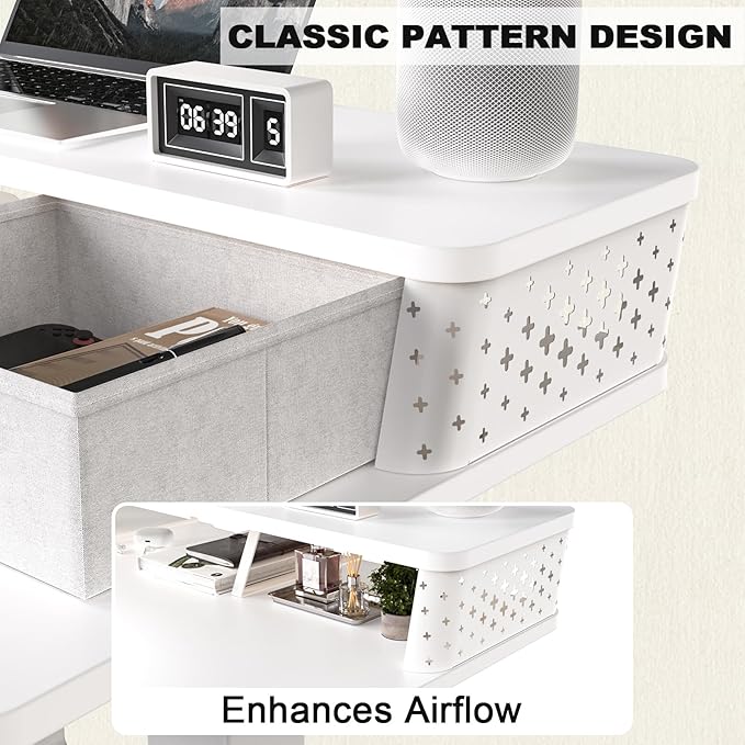 55 x 24 Inch Standing Desk with 2 Drawers, Easily Assembled Height Adjustable Desk, Ergonomic Sit to Stand Electric Desk for Home Office Workstation, White