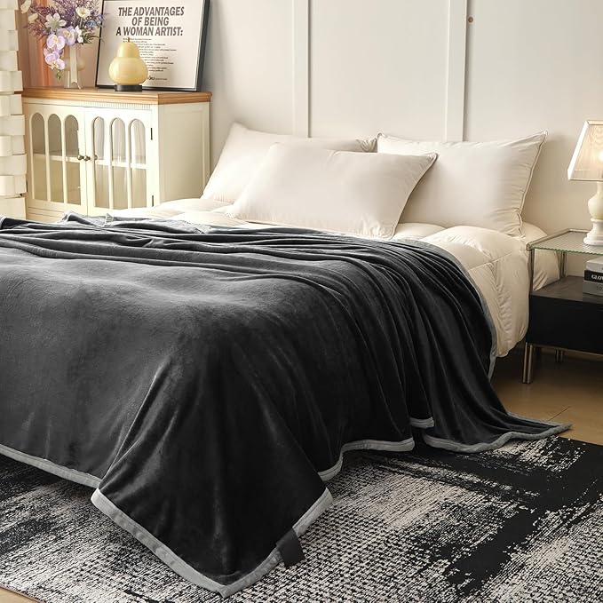Fleece Bed Blankets Queen Size - Soft Lightweight Plush Fuzzy Cozy Luxury Blanket Microfiber Throw for Couch Bed,All-Season Breathable,80x90 Inches