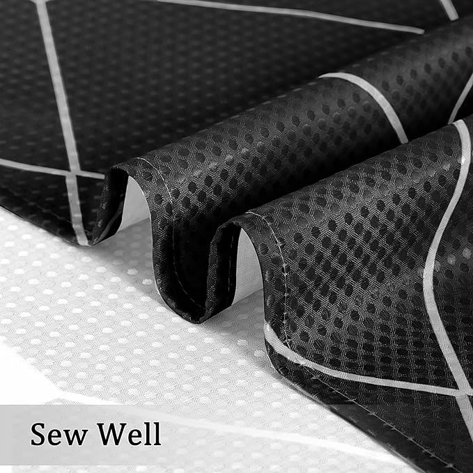 Black and White Shower Curtain, Black Ombre Geometric Men Bath Curtains for Bathroom, Masculine Shower Curtain, Durable and Machine Washable, 72 x 72 Inches, Black White and Gray