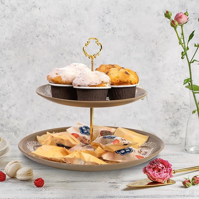 Rustic Round Wood Decorative Coffee Table Tray Farmhouse Decor with Wood Texture Boho Ottoman Serving Tray for Kitchen Counter Home (Grey)