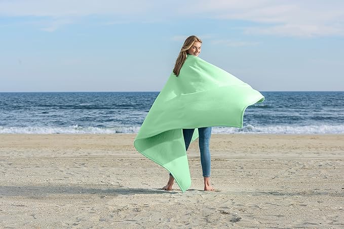 MV Sport Lightweight Sweatshirt Blanket Throw – Warm & Cozy, Breathable Oversized Fleece Knit, Couch, Bed, Travel, Cold Nights, and Outdoors – Soft Light Weight Blanket 54" x 84" Key Lime