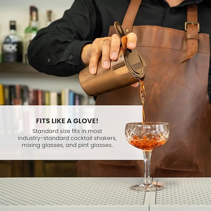 A Bar Above Antique Copper Hawthorne Strainer Cocktail, Bar Strainer Cocktail, with High-Density Spring, Mirrored Antique Copper Drink Strainer, Cocktail Strainer, for Boston Shakers & Mixing Glasses