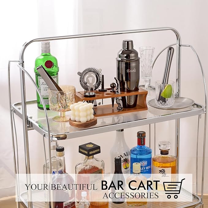 Bartender Kit Cocktail Shaker Set with Stand Bar Tool Bar Set for Drink Mixing Home Bartending Kit 17-Piece Bar Cart Accessories: Martini Shaker, Mixer Spoon, Jigger, Muddler, Strainer & Recipes Gifts