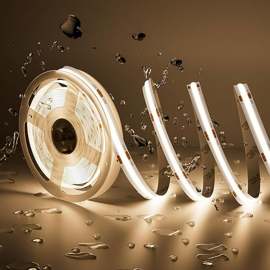 PAUTIX COB LED Strip Light IP65 Waterproof 32.8ft/10m 5040LEDs Natural White 4000K,High Lumen Flexible CRI93+ LED Tape 24V Super Bright,for Home&Office Lighting Project(Adapter&Dimmer Sold Separately)