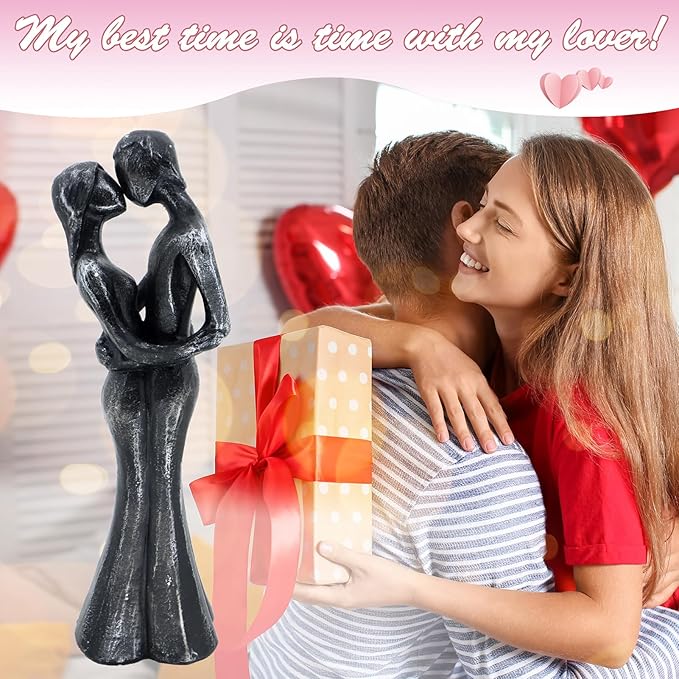 Anniversary Wedding Gifts, Love Ornament for Couple, Romantic Couple Sculptures, Abstract Resin Statues for Home Decor, Valentines Statues Decor for Desk Office, Valentines Gifts for Women Wife