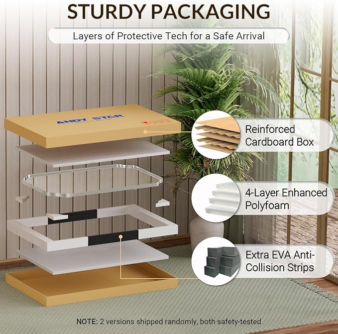 ANDY STAR Scalloped Bathroom Mirror, 24x32’’ Brushed Nickel Rectangle Mirror for Bathroom, Silver Bathroom Vanity Mirror, Unique Scalloped Edge Design, Rust-Proof Stainless Steel Frame