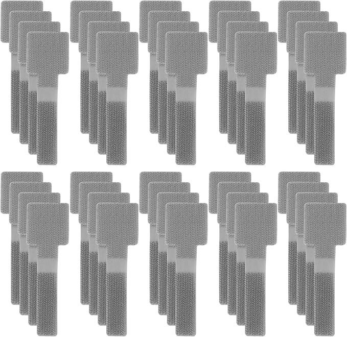 Cable Management Clips, 40Pcs Home Office Organizer Hook and Loop Tape - Self-Adhesive Desk Cable & Cord Management for Under Desk, Wall, Home, Office