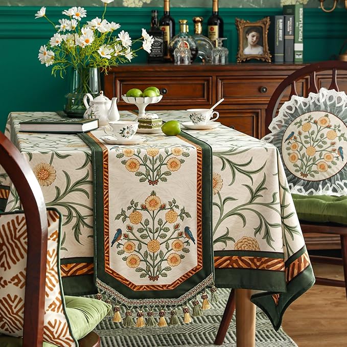 patdrea Velvet French Table Runner Farmhouse for Home Kitchen Dining Decor Parties Family Dinners Wedding 12"*63"