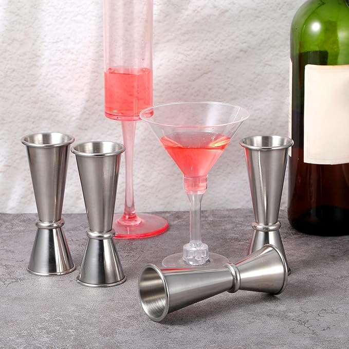 9 Pieces Jigger for Bartending, Double Cocktail Japanese Jigger 2 oz 1 oz 304 Stainless Steel Jiggers Measuring Cup for Bar Home Kitchen Bartender Tools