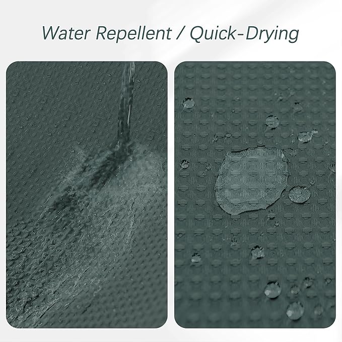 60 inch Stall Shower Curtain - Waffle Weave Heavy Duty Thick Fabric Shower Curtains for Bathroom, Weighted Hotel Spa Luxury Cloth Bath Curtain Set with 10 Hooks, 60x72, Stormy Weather