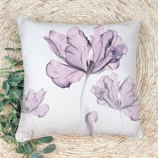 Textured Modern Minimalist Pillow Cover with Creative Floral Print, Digital-Printed Square Cushion Cover for Living Room Sofa (22 * 22inch-03021)