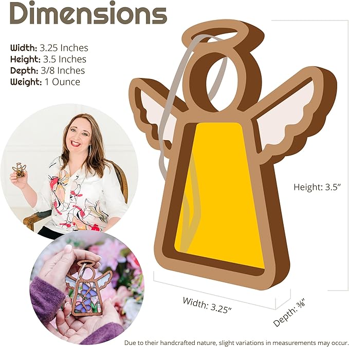 3.5" (H) Red, White & Blue Guardian Angel Ornament - Patriotic Election 2024 Decor - 4th of July Decorations for Home - Flowers