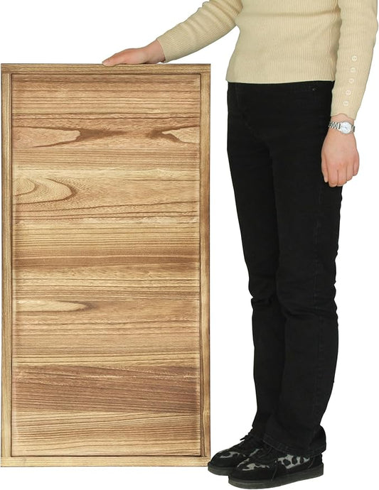 40"x20" Extra Large Long Rectangle Ottoman Table Tray - Rustic Wooden Nature Serving Tray for Farmhouse Decorative Oversized Coffee Table Trays Living Room Kitchen Counter Breakfast