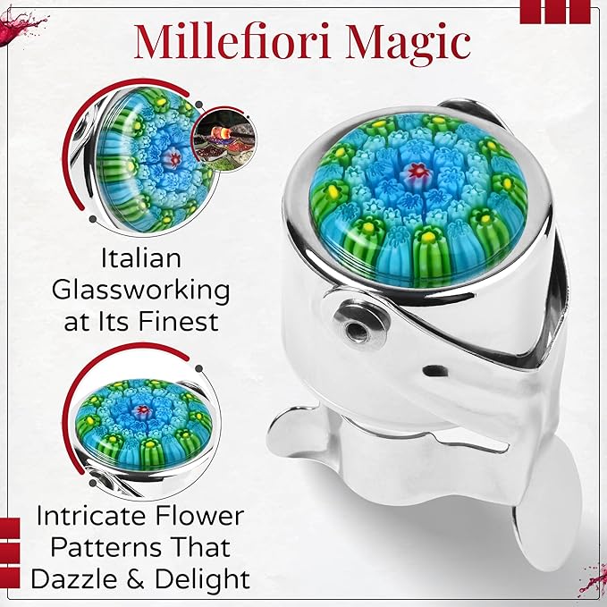 Wine Stopper & Champagne Stopper All In One - Patented Seal, Preserves Bubbles & Taste for Prosecco, Cava, and Wine – 1 Pro Grade Evan James Bottle Stopper With Hanging Gift Box