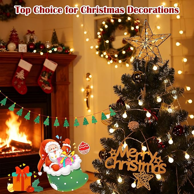 33 Feet 100 Led Globe Lights Plug in,8 Modes with Remote Indoor Fairy Lights Outdoor Christmas Lights for Bedroom Party Wedding Garden Christmas Tree Deco(Warm White)