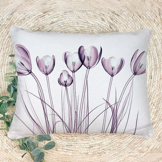 Textured Modern Minimalist Pillow Cover with Creative Floral Print, Digital-Printed Square Cushion Cover for Living Room Sofa (20 * 28inch-03022)