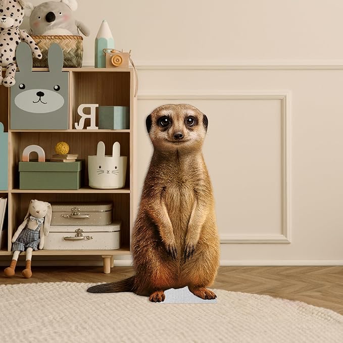 Meerkat Life Size Standee - 3FT Freestanding Coroplast Cutouts | Jungle Animal Standup Photo Booths, Jungle Party, Birthday & Halloween Decorations