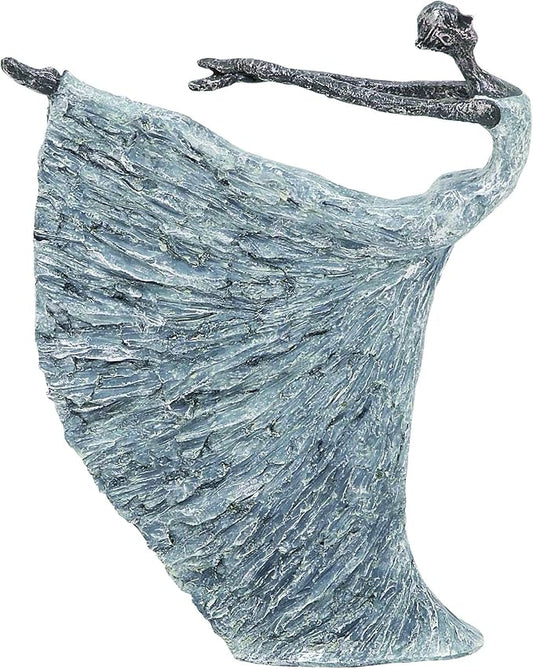 Deco 79 Polystone Dancer Decorative Sculpture Home Decor Statue, Accent Figurine 12" x 3" x 16", Gray
