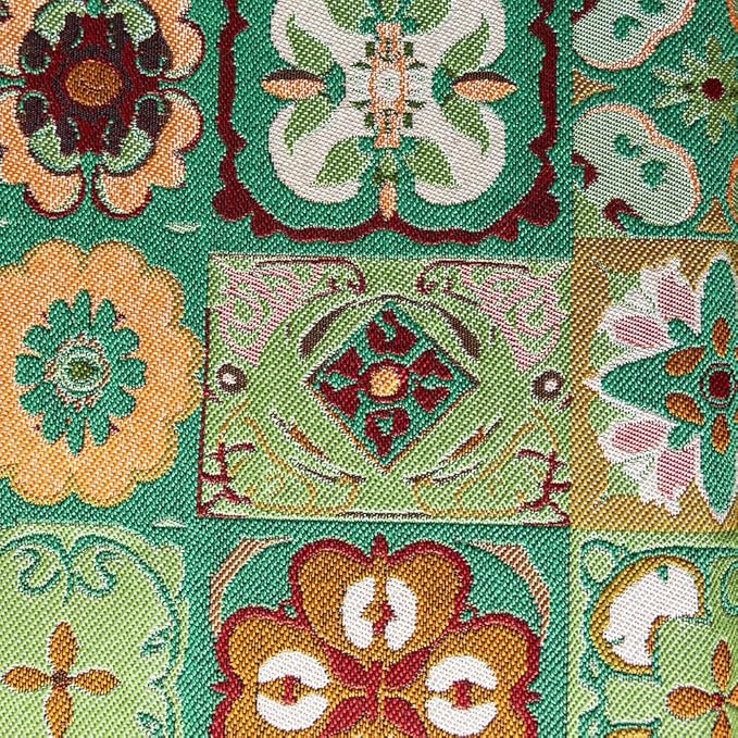 13×72 Inch Table Runner, Retro-Luxury Tassels Series for Kitchen Dining Table Holiday Decoration (Ethnic Green)