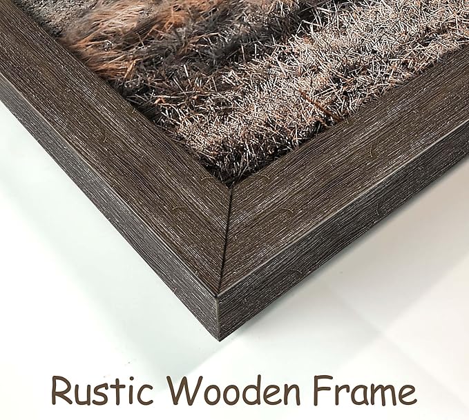 Horse Wall Art Decor Bedroom: Large Wildlife Wood Framed Picture Western Grazing Animal Print Painting Wild Horse Artwork for Home Office Country Room 45 x 30 Inches