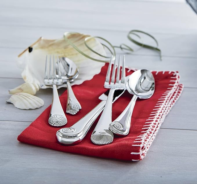 Reed & Barton Seashell 5Pc Flatware Place Setting, 5 Piece, Silver