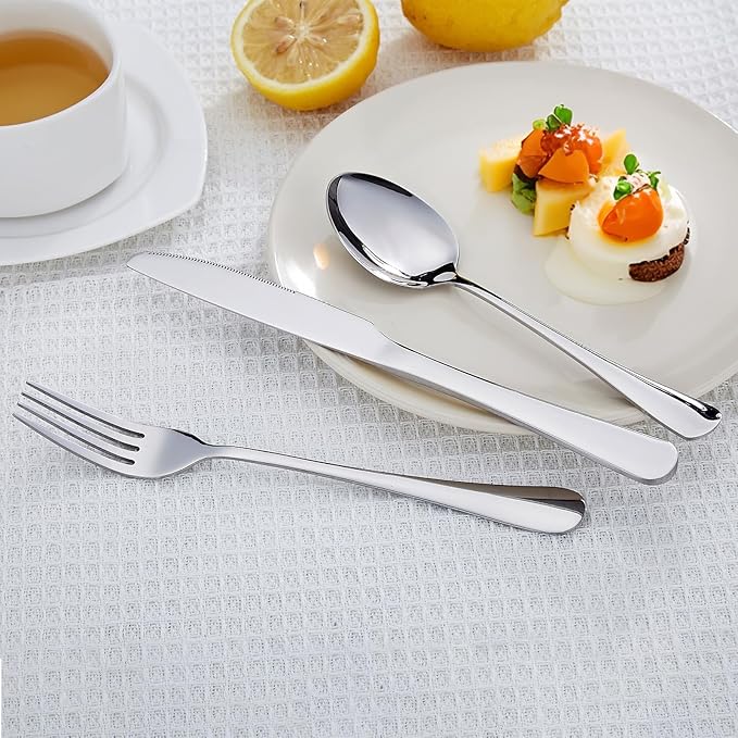 36 Piece Fork Spoon Knife Set, Food-Grade Stainless Steel Silverware Set for 12(Includes 12 Knives, 12 Forks, 12 Spoons),Mirror Polished And Dishwasher Safe