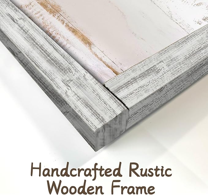 Horse Wall Art Wood Decor: Large Animal Framed Picture Rustic Horses Nuzzling Print Artwork Farmhouse Country Western Painting for Home Living Room Bedroom