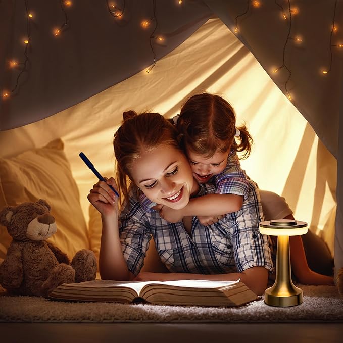 O’Bright Portable LED Table Lamp with Touch Sensor, 3-Levels Brightness, Rechargeable Battery Up to 48 Hours Usage, Night Light for Kids Nursery, Nightstand Lamp, Bedside Lamp (Rose Gold)