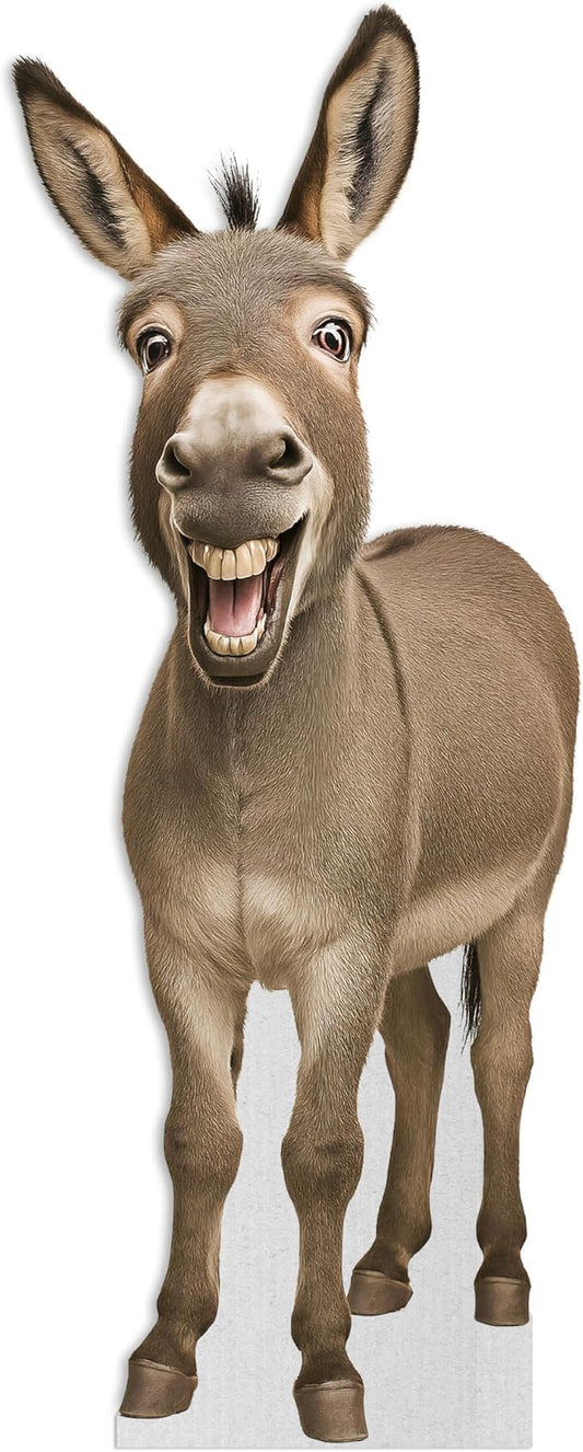 Donkey Life Size Standee - 5FT Freestanding Coroplast Cutouts | Farm Animal Standup Photo Booths, Birthday & Halloween Decorations