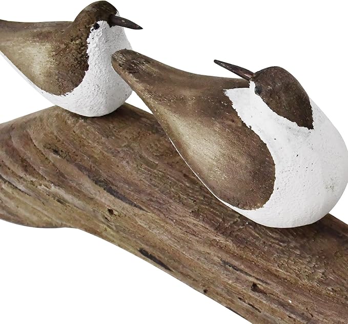K KILIPES Beach Coastal Wood Seabird Figurine Home Office Table Desk Decor Sea Bird Sculpture Statue for Tabletop Shelf Nautical Bathroom Decoration Ornament Gift
