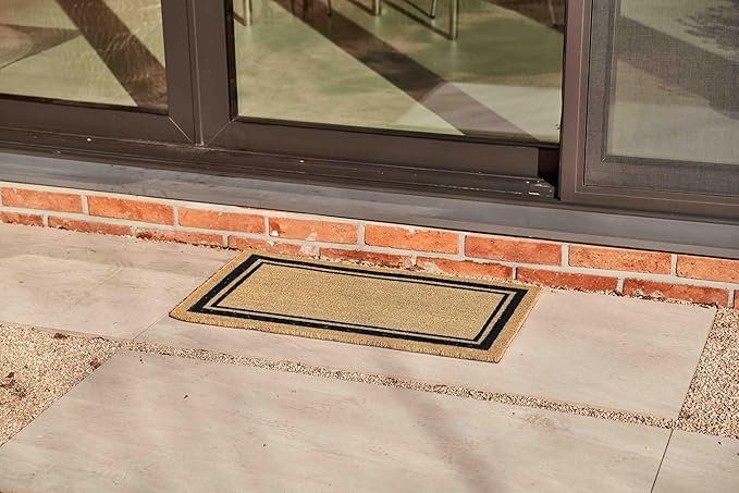 KANKUN Coco Coir Door Mat with Heavy Duty Backing, Welcome Doormat (17" x 30"), Doormat Entrance (Welcome Box)
