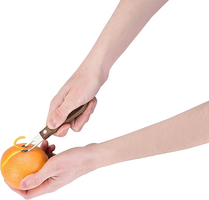 Viski Channel Knife, Citrus Zester and Orange Peeler Tool, Walnut Wood and Stainless Steel Bar Tool for Cocktail Garnishes, Perfect for Home Bars, Craft Cocktails and Bartender Gifts, Set of 1