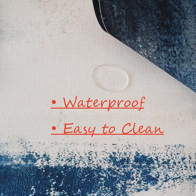 OYIMUA Blue and White Abstract Modern Table Runner, Art Rustic Kitchen Dining Table Decor for Holiday Home Party 13x72 Inches