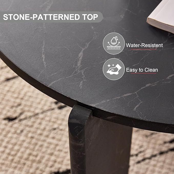 Round Nesting Coffee Tables Set of 2 for Living Room [Interchangeable Height] φ27.6 + φ19.7 Mid Century Modern Circle Side Tables for Bedroom Office Studio Apartment