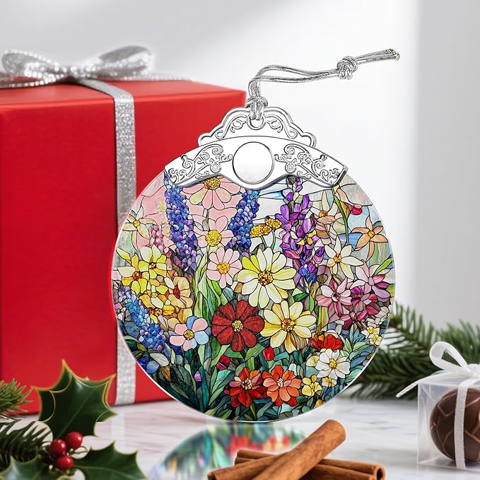 Wildflower Christmas Decorations, Christmas Ornaments, Hanging Ornaments for Tree & Xmas Decorations – Holiday Decor, Florist Gift, Gifts for Flower Lover, Gifts for Mom, Grandma