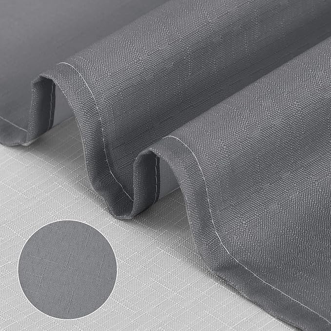 Grey and White Ombre Shower Curtains for Bathroom Luxury Hotel Spa, Machine Washable, Decorative Bathroom Curtain, Gray Linen Textured Shower Curtain