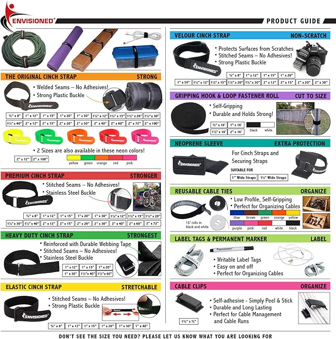 Reusable Cable Ties 1/2" x 8" for Cable Management and Organizing Cords - 30 Pack Bundled with 2 Bonus Cinch Straps (Purple)