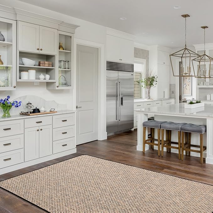 House, Home and More Skid-Resistant Carpet Indoor Area Rug Floor Mat - Black Ripple - 8 Ft X 10 Ft - Non Slip Rubber Backing, Stain Resistant, Dog Friendly, Living Room Bedroom Kitchen Entryway