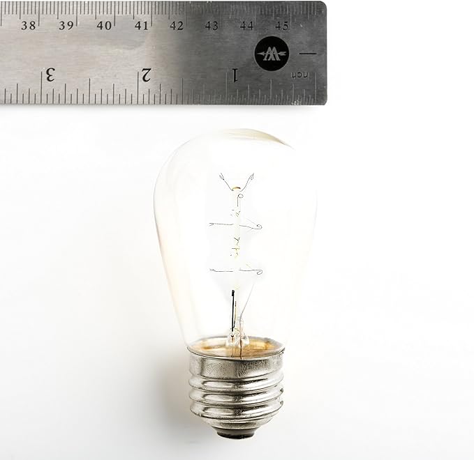 Hometown Evolution, Inc. 100' E26 Commercial Edison Bulb Outdoor String Lights (100 Foot 50 Socket, S14 Zig Zag Edison 11 Watt Light Bulbs)