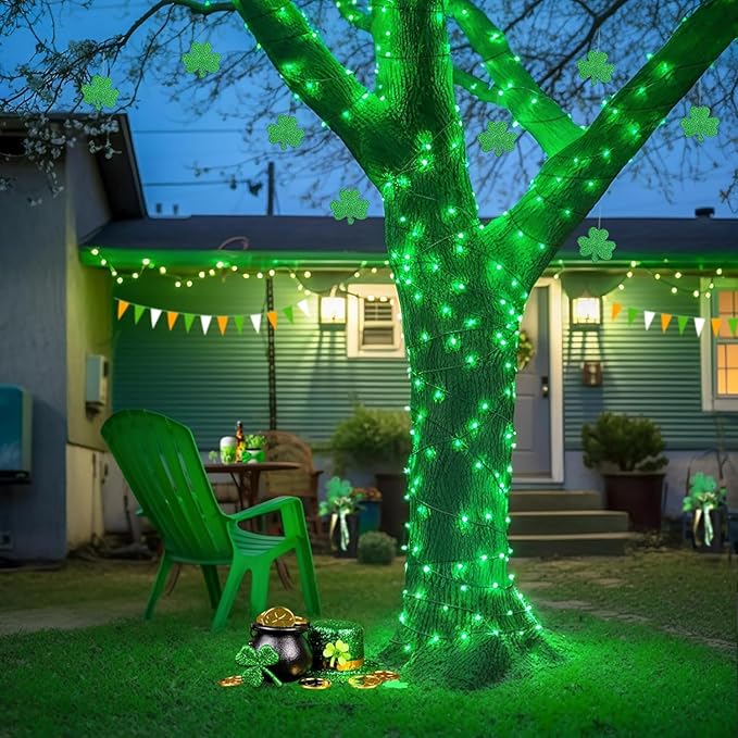 JMEXSUSS 600 LED Green Lights for Halloween Decorations, 168 Ft Green Christmas String Lights Outdoor Indoor Clear Wire Plug in for Halloween Christmas Tree Party Decor