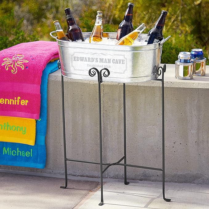 Let's Make Memories Personalized Create Your Own Beverage Tub w/Stand - Custom Beverage Tub - Unique Entertaining Essential - 5.5 Gallons