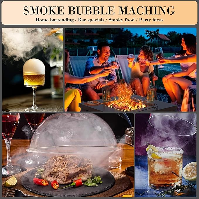 Cocktail Bubble Smoke Gun Accessories, Contains 4 Coffee Flavors, 4 Oil Containers, Suitable for Smoke Bubble Gun(Coffee Flavor)