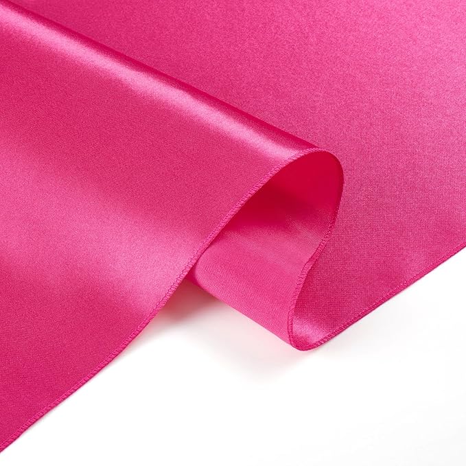Hot Pink Table Runner 12x108 Inches Long, Satin Silk-Like Smooth Table Decor for Wedding Birthday Party, 12 Pack