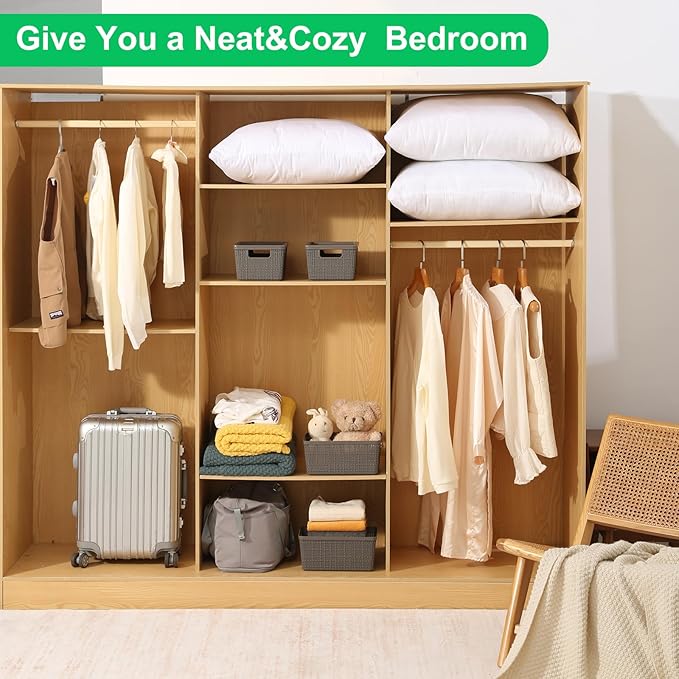 6 Pack Plastic Storage Baskets With Lids,Grey Breathable Stackable Storage Bins,Small Storage Containers,for Organizing Storage Baskets on Desktops,Closets,Playrooms,Classrooms,Offices